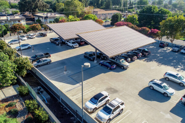 solar panels on parking garage