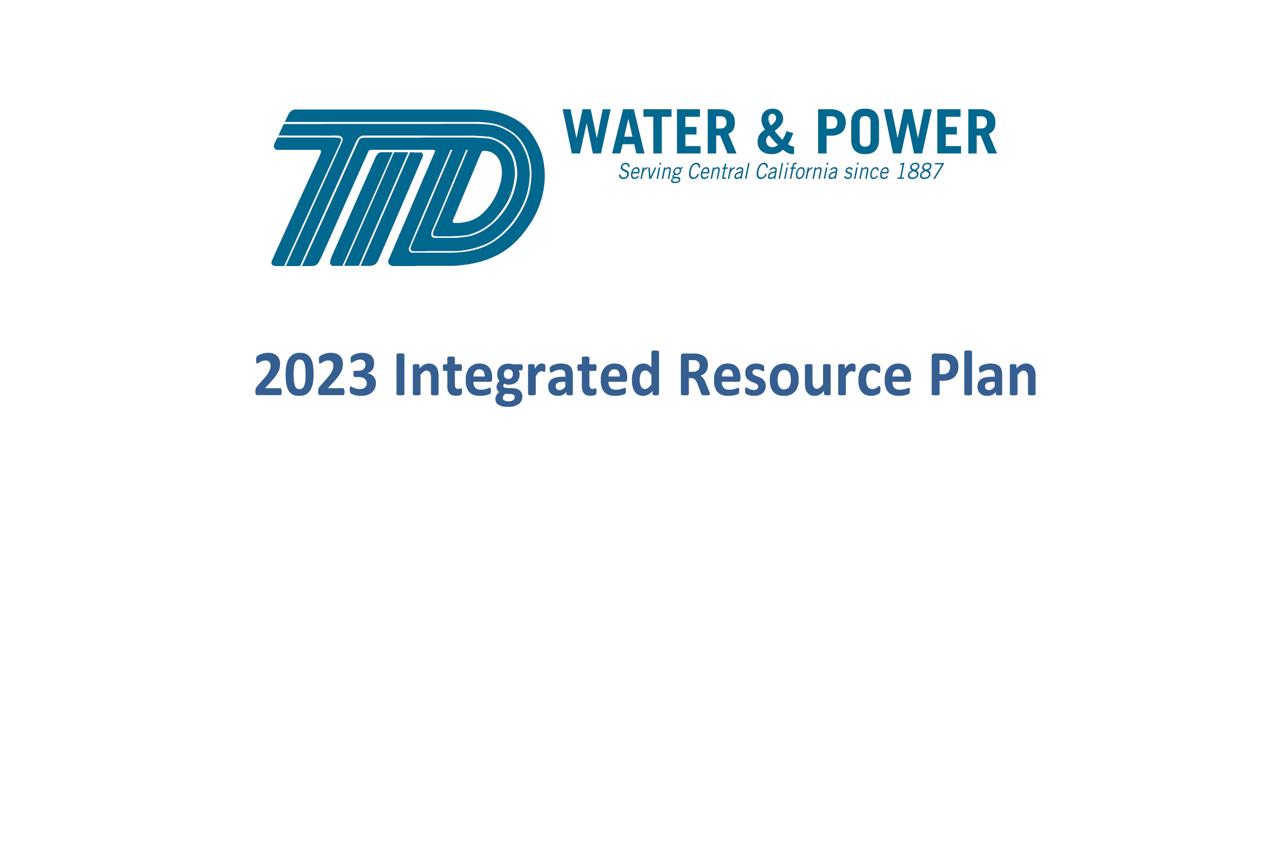 Document Cover that reads 2023 Integrated Resource Plan
